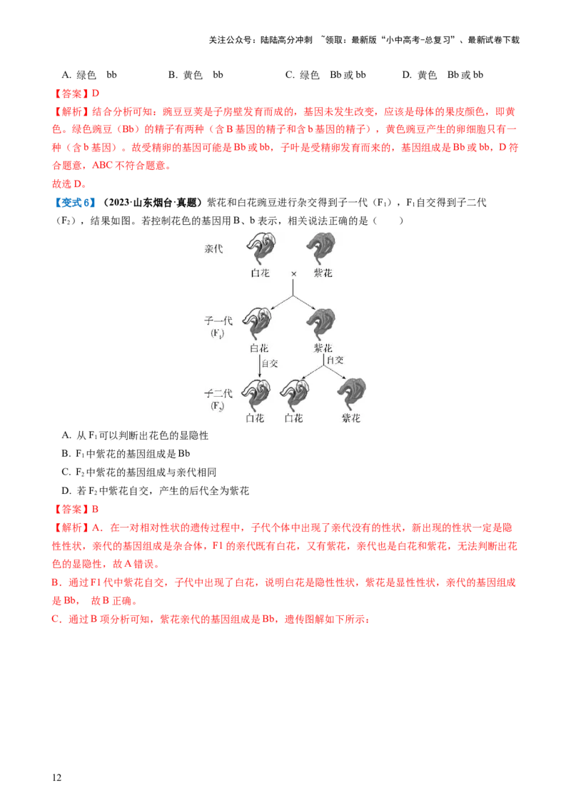 专题21生物的遗传和变异（讲义）（解析版）_02中考总复习（2026版更新中）_08-生物-中考总复习_2024年中考复习资料_一轮复习_❤2024年中考生物一轮复习讲练测（全国通用）_讲义