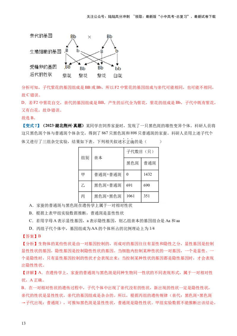 专题21生物的遗传和变异（讲义）（解析版）_02中考总复习（2026版更新中）_08-生物-中考总复习_2024年中考复习资料_一轮复习_❤2024年中考生物一轮复习讲练测（全国通用）_讲义