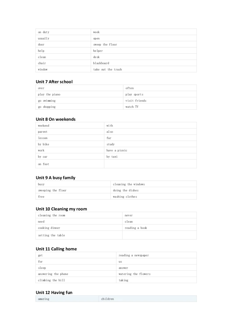辽师版（三起）英语五年级下册单词默写表_26春四年级上下册人教版_四上英语合集人教版PEP英语四年级上册新教材（教学视频+课件+动画+音频+练习+教案）_17练习资料_辽师版（三起）
