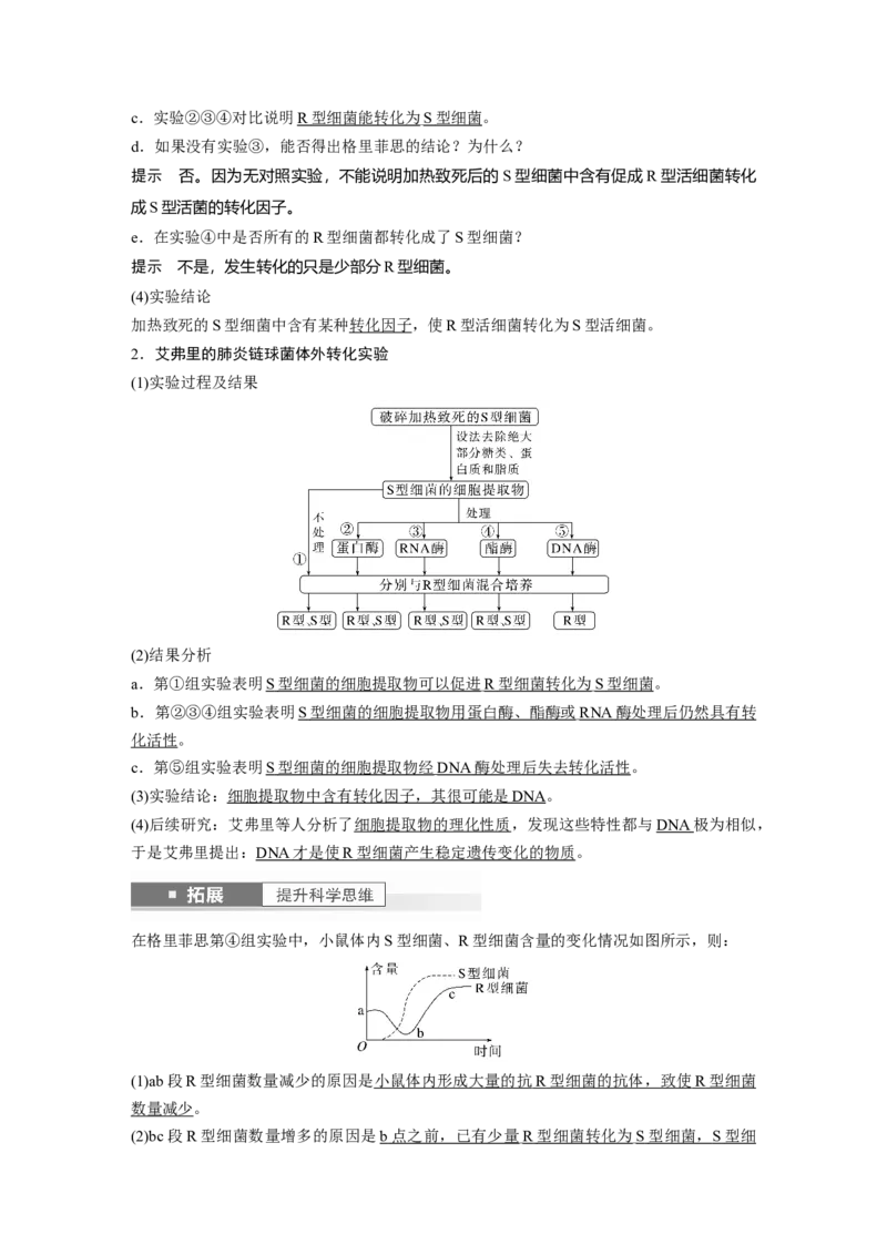 2024年高考生物一轮复习（新人教版）第6单元　第1课时　DNA是主要的遗传物质_09高考生物_2024年新高考资料_1.2024一轮复习_2024年高考生物一轮复习讲义（新人教版）