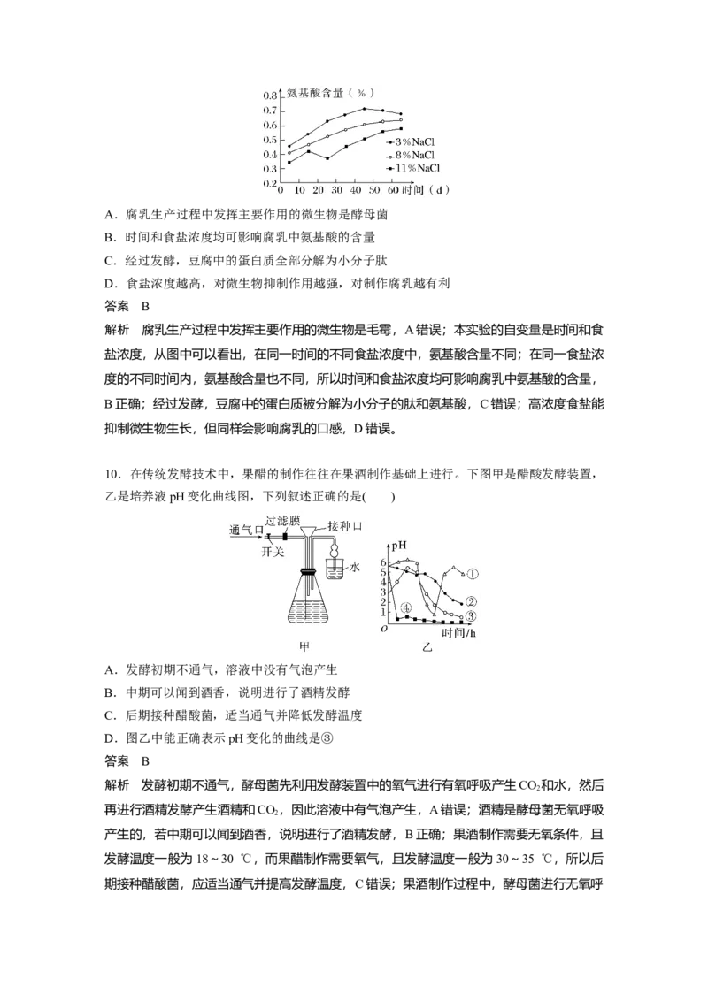2024年高考生物一轮复习（新人教版）第10单元　第1课时　传统发酵技术的应用、发酵工程及其应用_09高考生物_2024年新高考资料_1.2024一轮复习_2024年高考生物一轮复习讲义（新人教版）