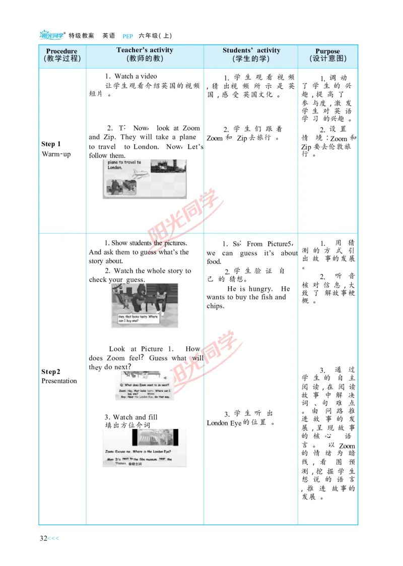 教案正文6上_Unit1_26春四年级上下册人教版_四上英语合集人教版PEP英语四年级上册新教材（教学视频+课件+动画+音频+练习+教案）_19同步教案课件_人教pep3_3-6上册
