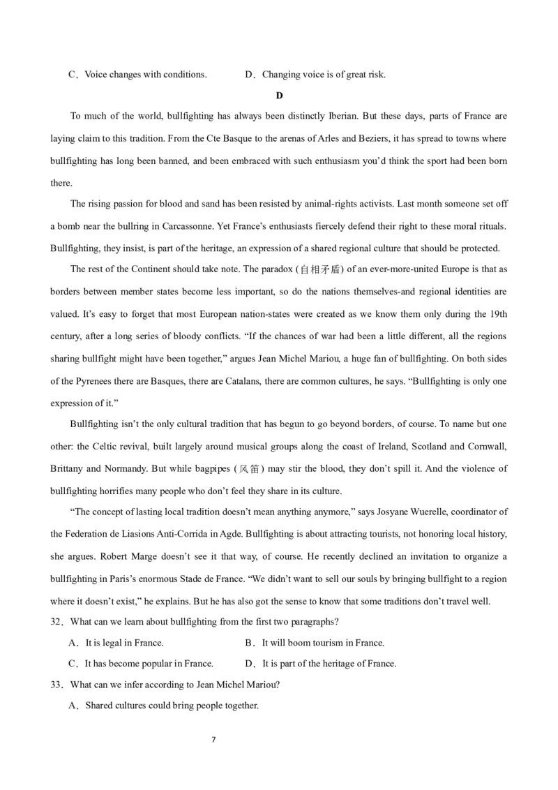 2024年一轮复习模拟卷第三模拟（全国乙卷）-2024年高考英语一轮复习讲练测（新教材新高考）（原卷版）_03高考英语_通用版（老高考）复习资料_2024年复习资料_第三模拟（全国乙卷）