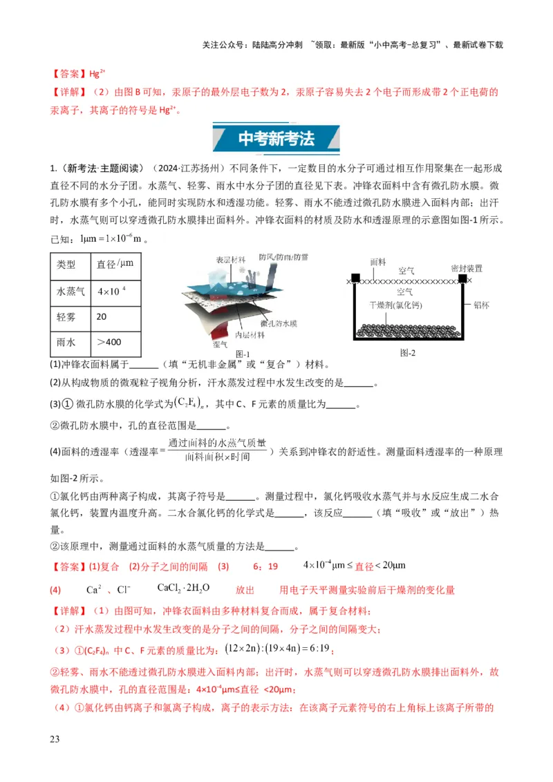 专题08构成物质的微粒（解析版）_02中考总复习（2026版更新中）_05-化学-中考总复习_2025年中考复习资料_备战2025年中考化学真题题源解密