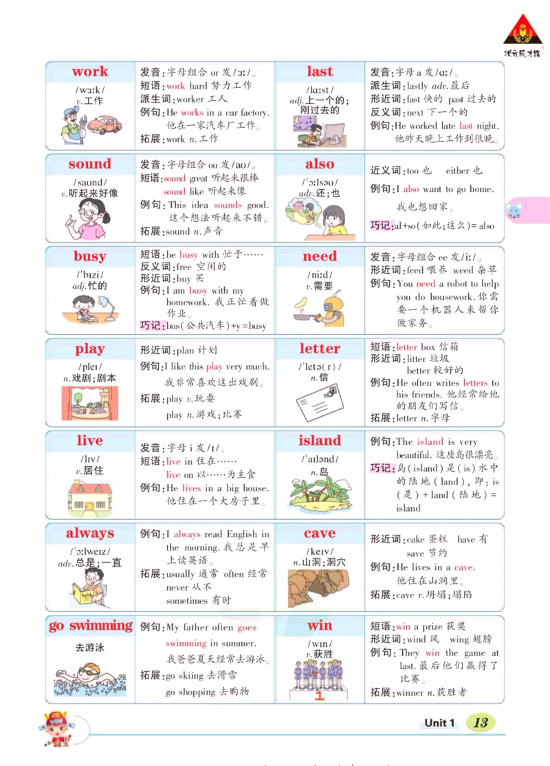 状元大课堂五年级下册英语人教PEP版学生用书_26春四年级上下册人教版_四上英语合集人教版PEP英语四年级上册新教材（教学视频+课件+动画+音频+练习+教案）_17练习资料_《状元导学案》