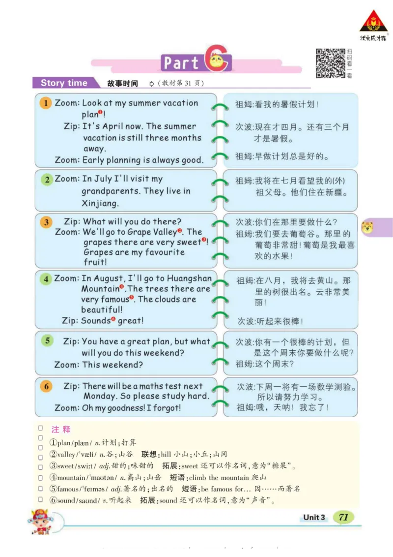 状元大课堂五年级下册英语人教PEP版学生用书_26春四年级上下册人教版_四上英语合集人教版PEP英语四年级上册新教材（教学视频+课件+动画+音频+练习+教案）_17练习资料_《状元导学案》