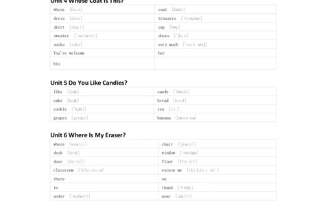 陕旅版英语三年级下册单词默写表_26春四年级上下册人教版_四上英语合集人教版PEP英语四年级上册新教材（教学视频+课件+动画+音频+练习+教案）_17练习资料_《小学英语单词默写表》