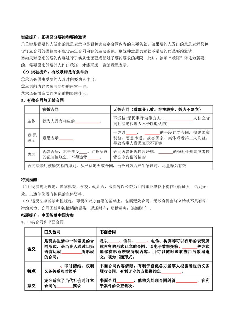专题13法律规定的民事权利与义务（讲义）（原卷版）_8.2025政治总复习_2024年新高考资料_2.2024二轮复习_2024年高考政治二轮复习讲练测（新教材新高考）