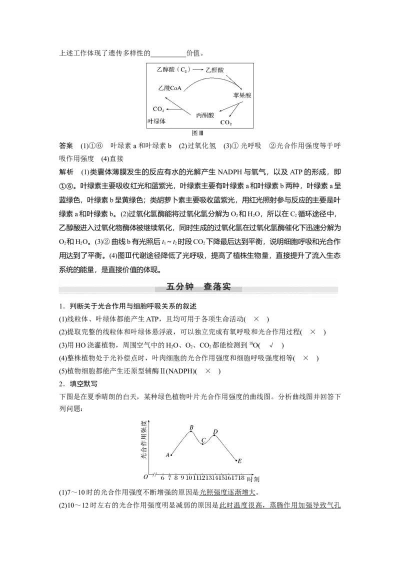 2024年高考生物一轮复习（新人教版）第3单元　第7课时　光合作用和细胞呼吸的综合分析_09高考生物_2024年新高考资料_1.2024一轮复习_2024年高考生物一轮复习讲义（新人教版）