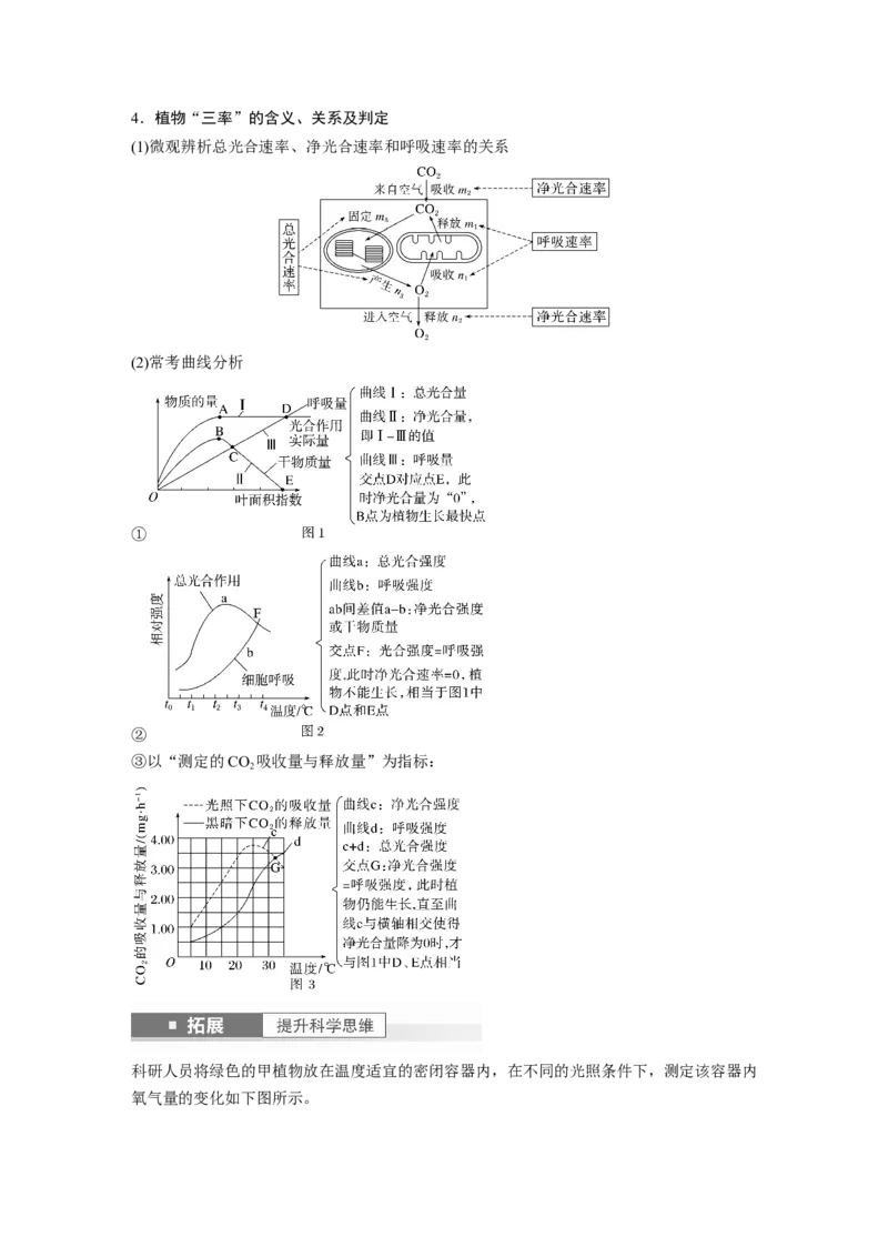 2024年高考生物一轮复习（新人教版）第3单元　第7课时　光合作用和细胞呼吸的综合分析_09高考生物_2024年新高考资料_1.2024一轮复习_2024年高考生物一轮复习讲义（新人教版）