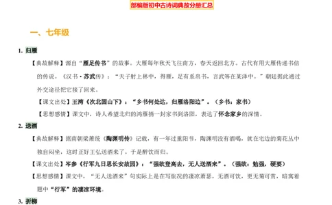 专题20古诗词鉴赏之典故、意象及表现手法（2份思维导图+考点分类梳理+考点分册梳理+3大考点突破方法）（原卷版）_02中考总复习（2026版更新中）_01-语文-中考总复习_2025年中考资料