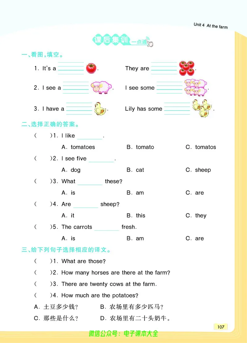 英语4B_26春四年级上下册人教版_四上英语合集人教版PEP英语四年级上册新教材（教学视频+课件+动画+音频+练习+教案）_17练习资料_小学英语（预习复习资料大礼包）_《教材一点通》