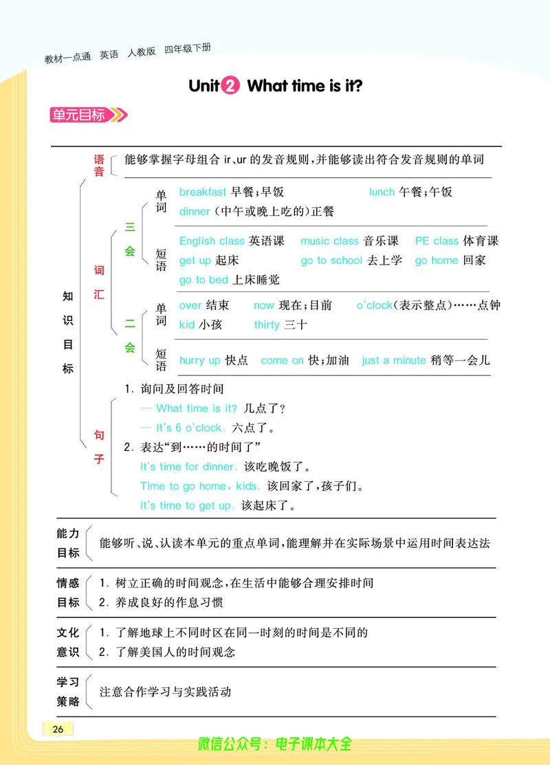 英语4B_26春四年级上下册人教版_四上英语合集人教版PEP英语四年级上册新教材（教学视频+课件+动画+音频+练习+教案）_17练习资料_小学英语（预习复习资料大礼包）_《教材一点通》