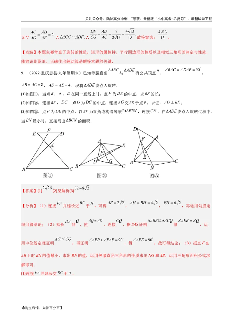 专题15全等与相似模型-手拉手模型（解析版）_02中考总复习（2026版更新中）_02-数学-中考总复习_2024年中考复习资料_专项复习资料_答案解析版