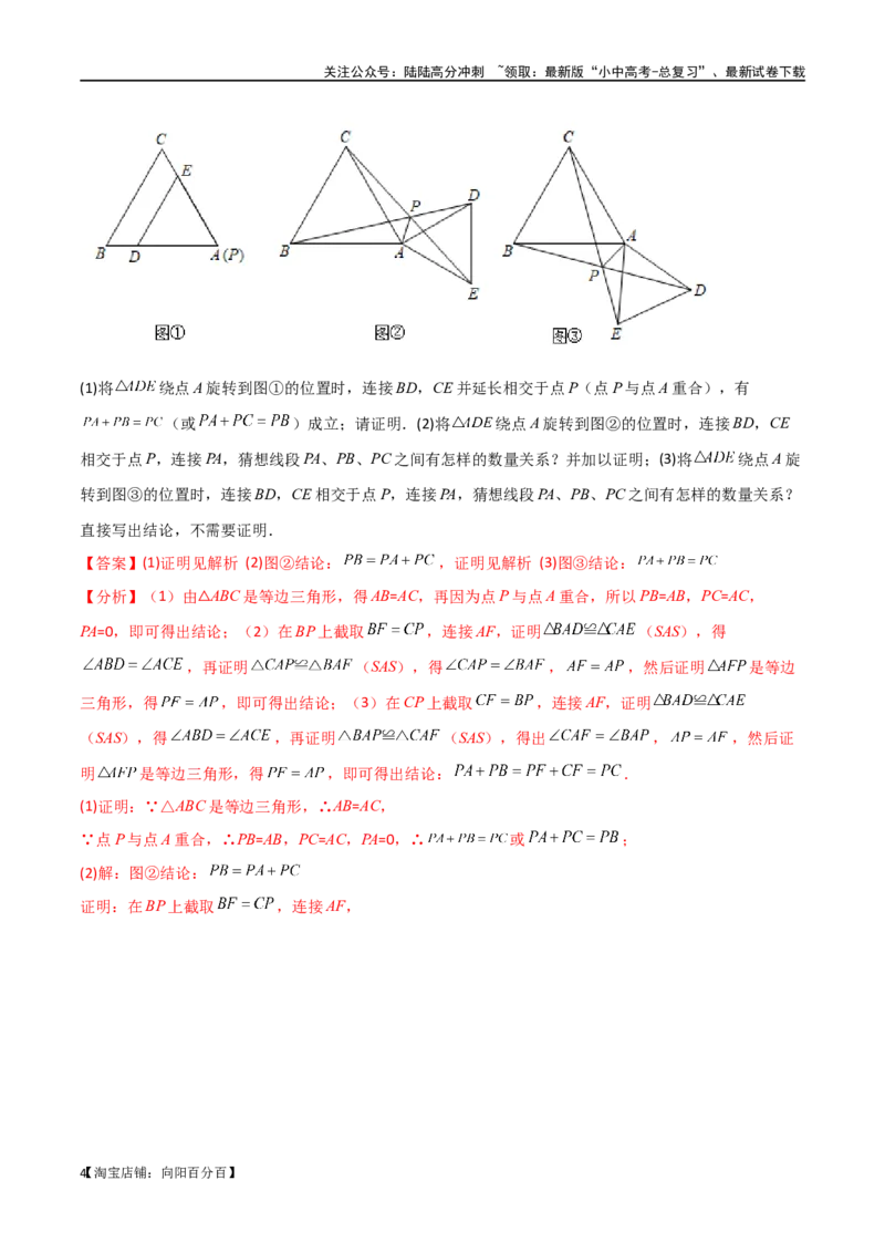 专题15全等与相似模型-手拉手模型（解析版）_02中考总复习（2026版更新中）_02-数学-中考总复习_2024年中考复习资料_专项复习资料_答案解析版