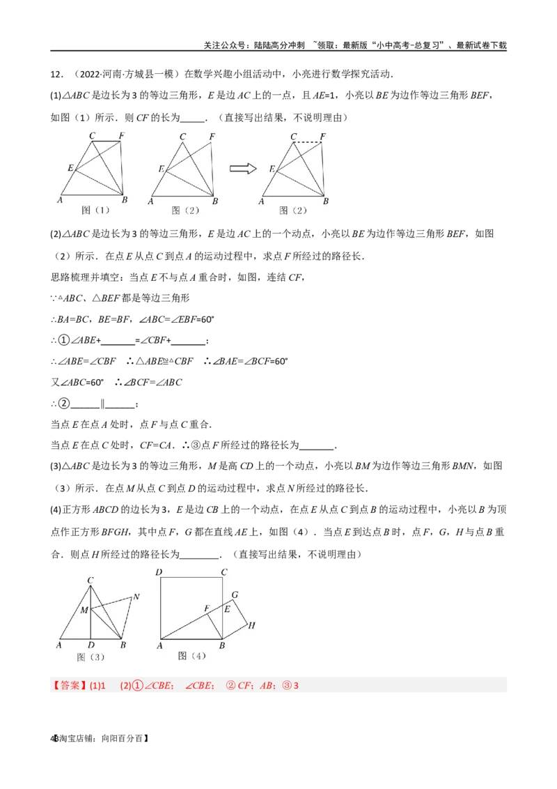 专题15全等与相似模型-手拉手模型（解析版）_02中考总复习（2026版更新中）_02-数学-中考总复习_2024年中考复习资料_专项复习资料_答案解析版