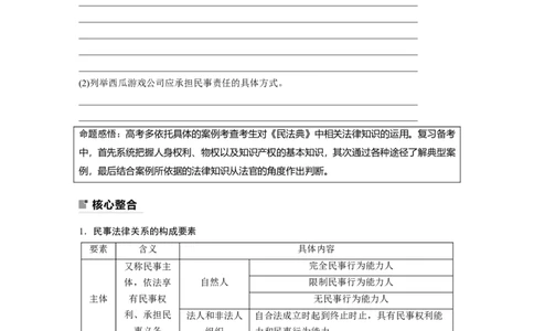 专题13　课时1　民事权利与义务_8.2025政治总复习_2023年新高考资料_二轮复习_2023年高考政治二轮复习讲义+课件（新高考版）_2023年高考政治二轮复习讲义（新高考版）_学生版