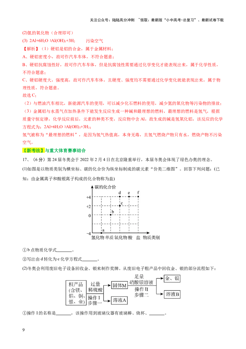 专题06金属和金属材料（测试）-2024年中考化学一轮复习讲练测（全国通用）（解析版）_02中考总复习（2026版更新中）_05-化学-中考总复习_2024年中考复习资料_一轮复习资料