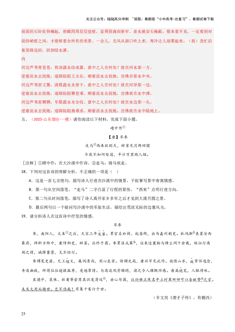 专题08：文言文阅读之拓展探究(练习）解析版_02中考总复习（2026版更新中）_01-语文-中考总复习_2026年中考复习（更新中）