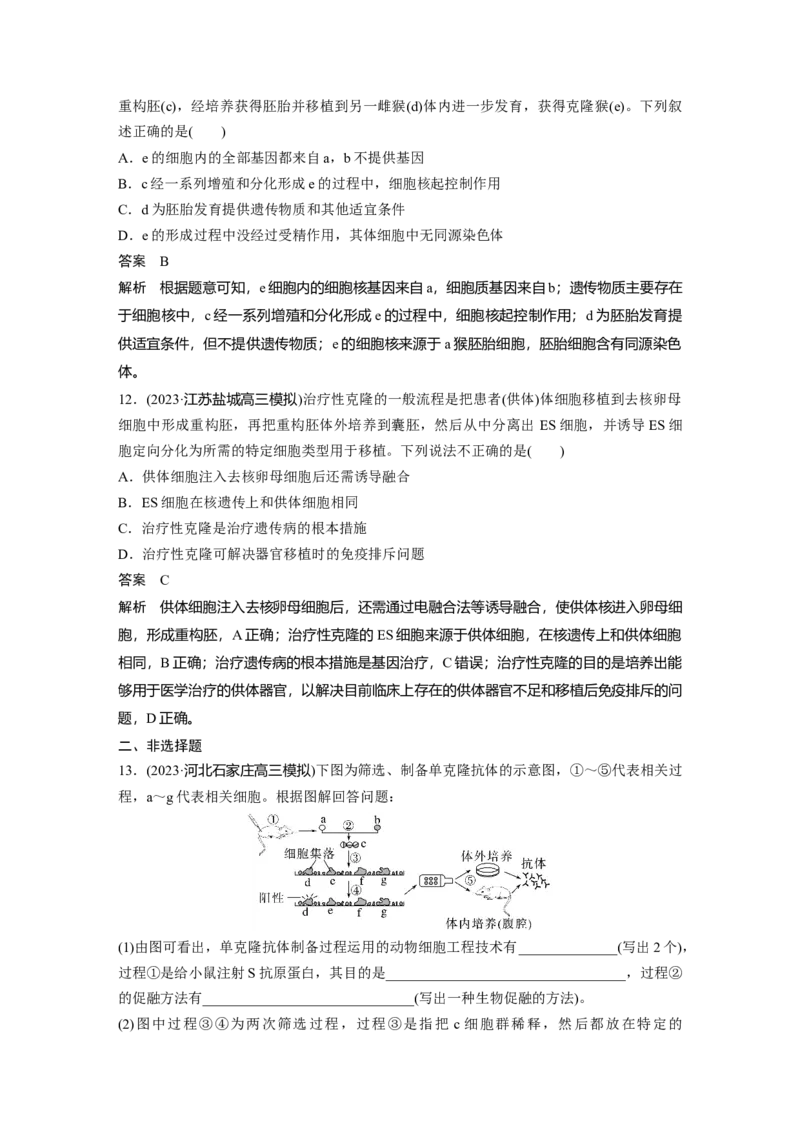 2024年高考生物一轮复习（新人教版）第10单元　第4课时　动物细胞工程_09高考生物_2024年新高考资料_1.2024一轮复习_2024年高考生物一轮复习讲义（新人教版）