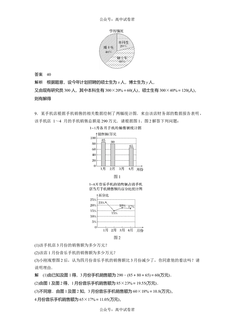 2024年高考数学一轮复习（新高考版）第9章　&sect;9.1　随机抽样、统计图表_02高考数学_新高考复习资料_2024年新高考资料_一轮复习资料_完2024数学步步高大一轮复习（课件+讲义）