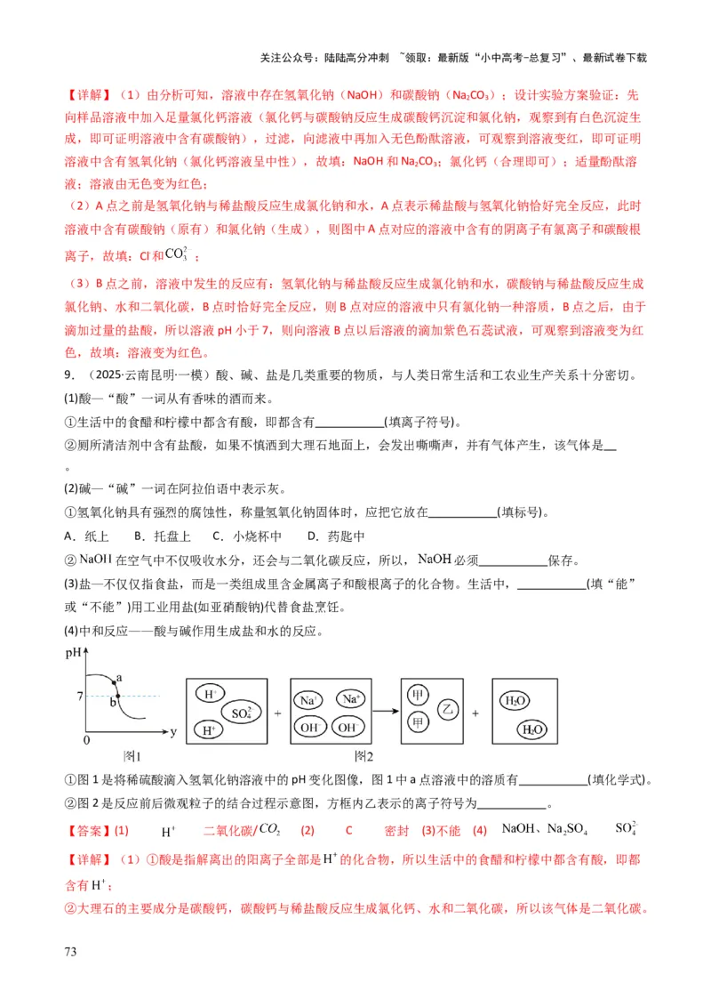 专题06常见的酸和碱（解析版）_02中考总复习（2026版更新中）_05-化学-中考总复习_2025年中考复习资料_备战2025年中考化学真题题源解密
