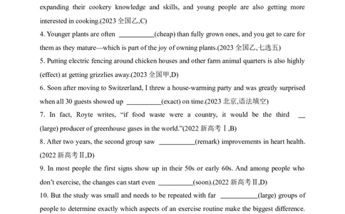 2025年新高考英语二轮复习专题练--专题四　形容词与副词（含答案）_03高考英语_2025年新高考资料_二轮复习_2025年新高考英语二轮复习专题练
