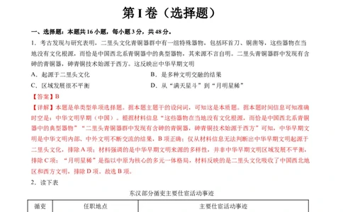 2024年一轮复习收官卷第一模拟（广东卷）（解析版）_07高考历史_2024年新高考资料_1.2024一轮复习_2024年高考历史一轮复习讲练测（新教材新高考）