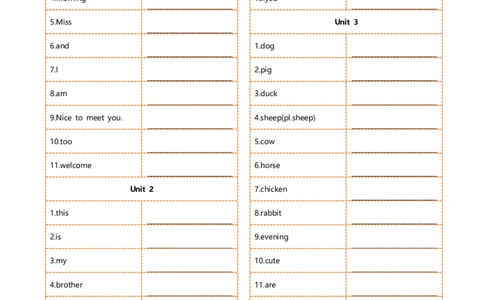 新科普版三年级上册单词正序序英译汉(5页)_26春四年级上下册人教版_四上英语合集人教版PEP英语四年级上册新教材（教学视频+课件+动画+音频+练习+教案）_17练习资料_科普版