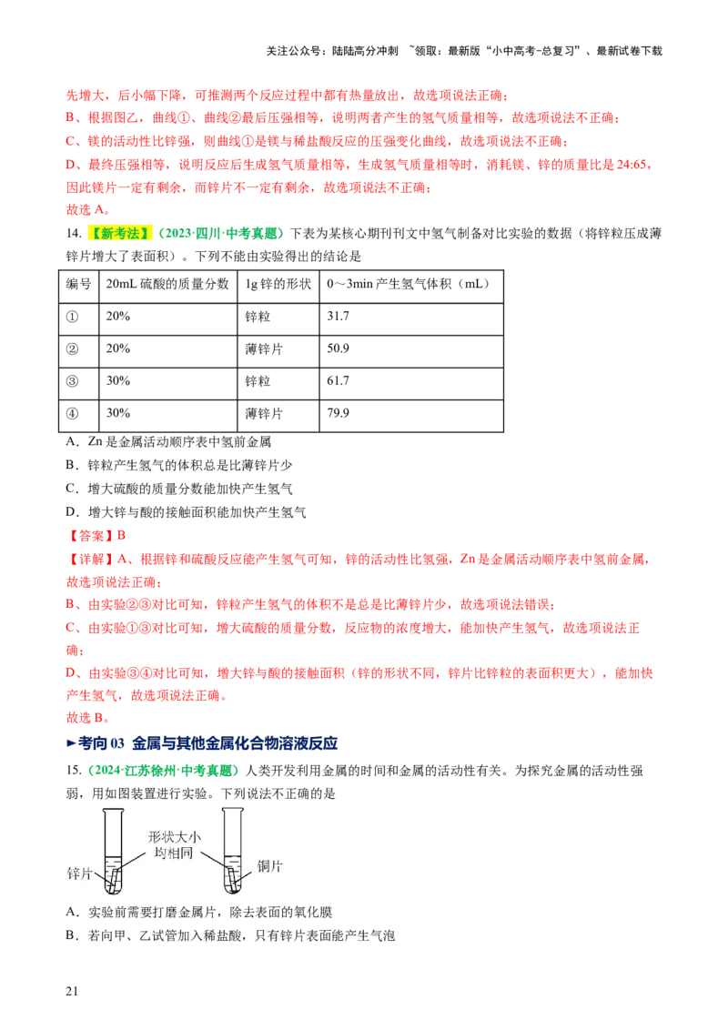 专题08金属和金属矿物（讲义）（解析版）_02中考总复习（2026版更新中）_05-化学-中考总复习_2025年中考复习资料_2025中考化学一轮复习讲义+课件_讲义_专题08金属和金属矿物（讲义）