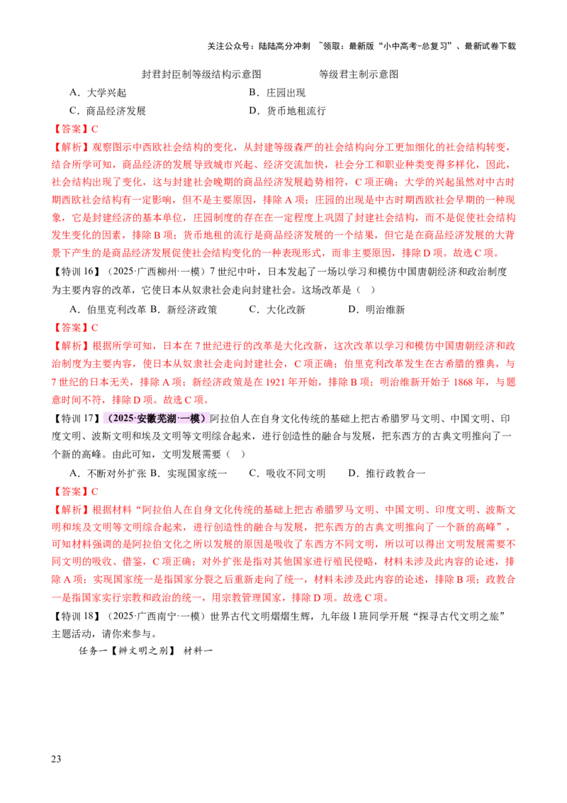 专题12文明交响：古代世界的多元之美与交流变奏（讲练）（解析版）_02中考总复习（2026版更新中）_06-历史-中考总复习_2025年中考复习资料_2025中考二轮课件ppt+讲义+练习历史_讲义+练习
