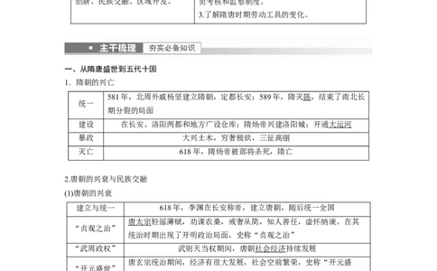 2023年高考历史一轮复习（部编版新高考）第3讲课题6　隋唐盛衰及其制度上的重要建树_07高考历史_新高考复习资料_2023年新高考复习资料_2023新高考大一轮复习讲义