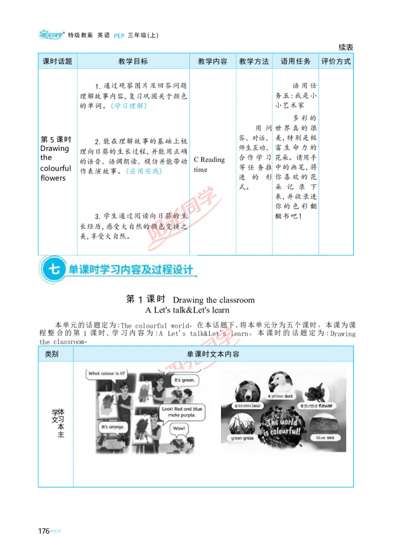 教案正文3上_Unit5_26春四年级上下册人教版_四上英语合集人教版PEP英语四年级上册新教材（教学视频+课件+动画+音频+练习+教案）_19同步教案课件_人教pep3_3-6上册