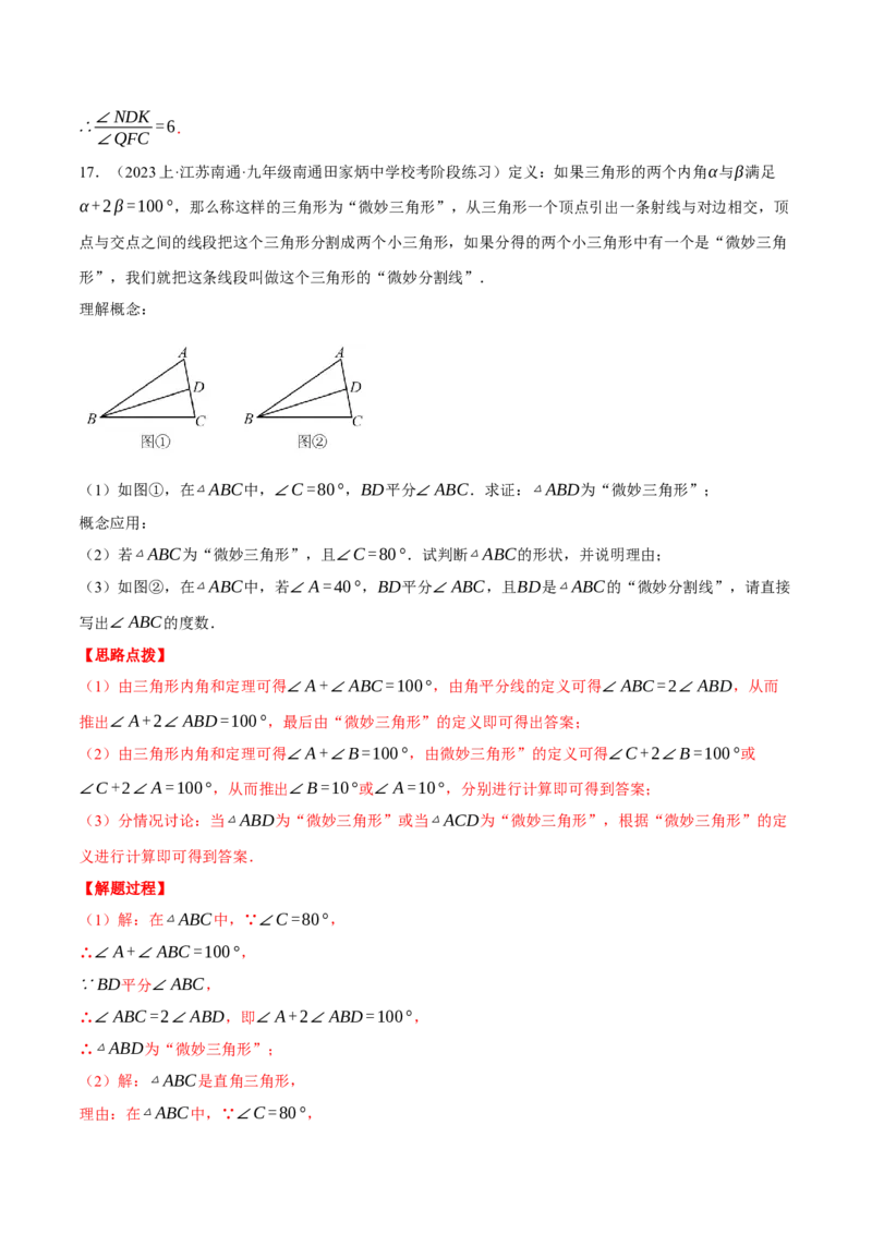 专题11.2与三角形有关角的综合（压轴题专项讲练）（人教版）（教师版）_初中数学_八年级数学上册（人教版）_压轴题专项-V5_2025版