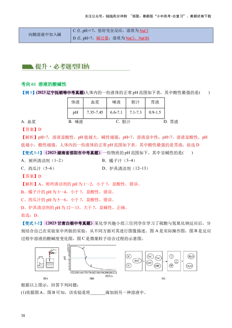 专题07常见的酸和碱（讲义）-2024年中考化学一轮复习讲练测（全国通用）（解析版）_02中考总复习（2026版更新中）_05-化学-中考总复习_2024年中考复习资料_一轮复习资料