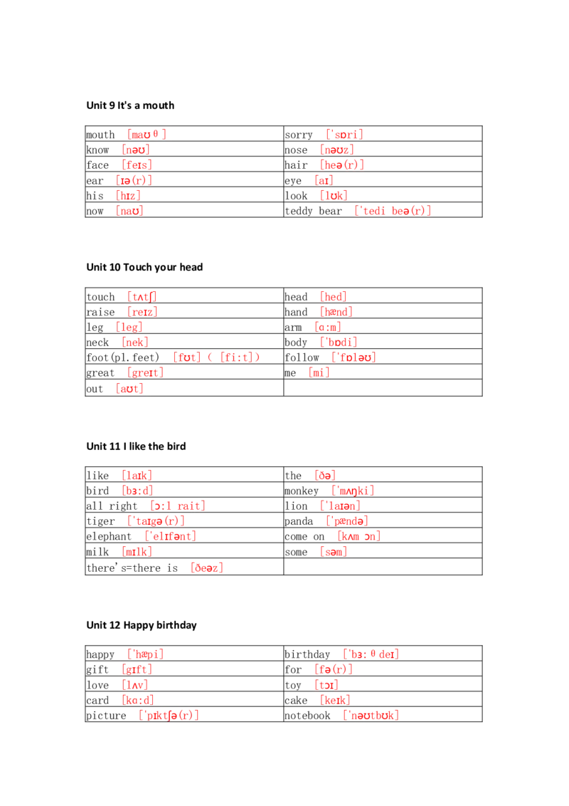 湘少版小学英语三上单词默写_26春四年级上下册人教版_四上英语合集人教版PEP英语四年级上册新教材（教学视频+课件+动画+音频+练习+教案）_17练习资料_《小学英语单词默写表》