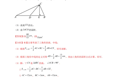 专题11.3三角形三条重要线段（知识梳理与考点分类讲解）（人教版）（解析板）_初中数学_八年级数学上册（人教版）_专题突破练习-V4_2025版