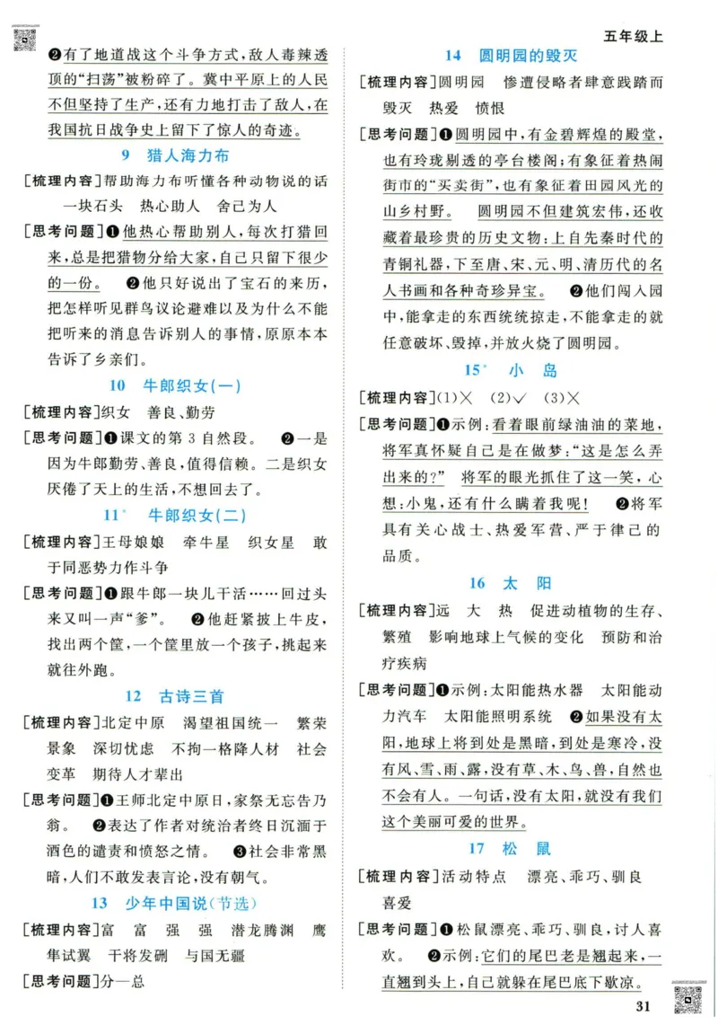 阳光同学五年级上册语文人教版预习单h_26春四年级上下册人教版_四上英语合集人教版PEP英语四年级上册新教材（教学视频+课件+动画+音频+练习+教案）_17练习资料_《预习卡》_1-6上册