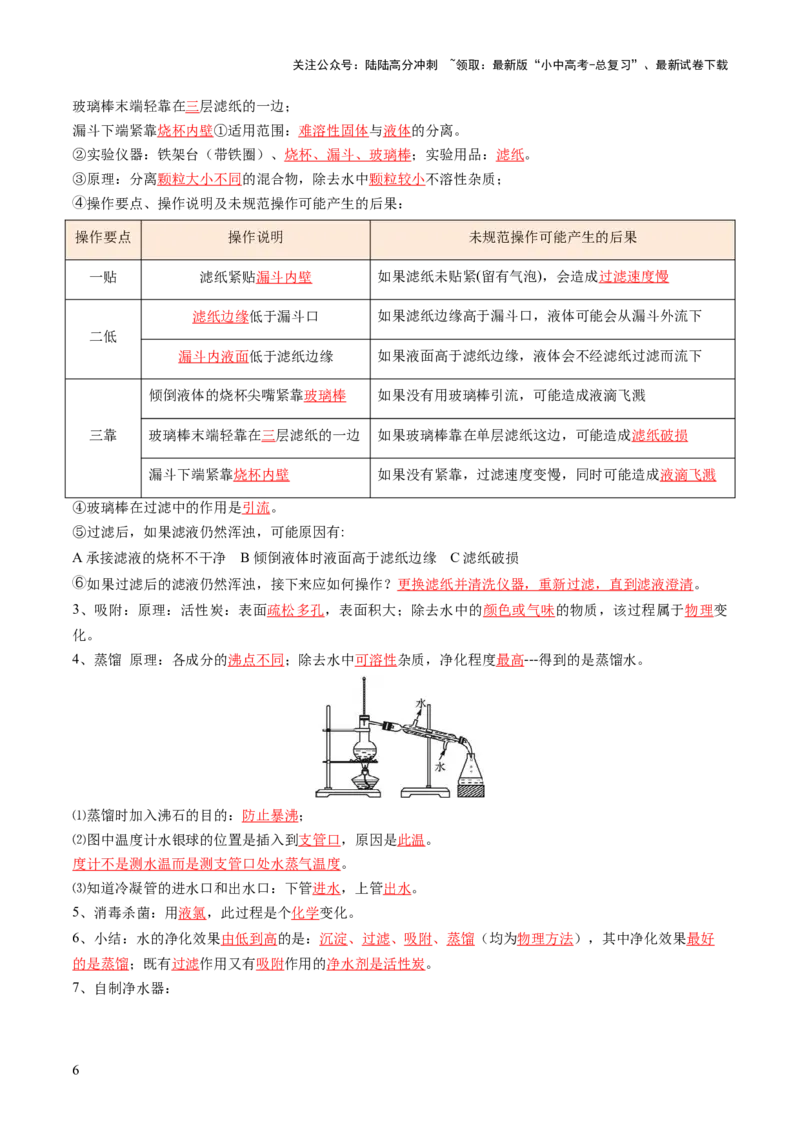 专题06自然界的水（讲义）（解析版）_02中考总复习（2026版更新中）_05-化学-中考总复习_2025年中考复习资料_2025中考化学一轮复习讲义+课件_讲义_专题06自然界的水（讲义）