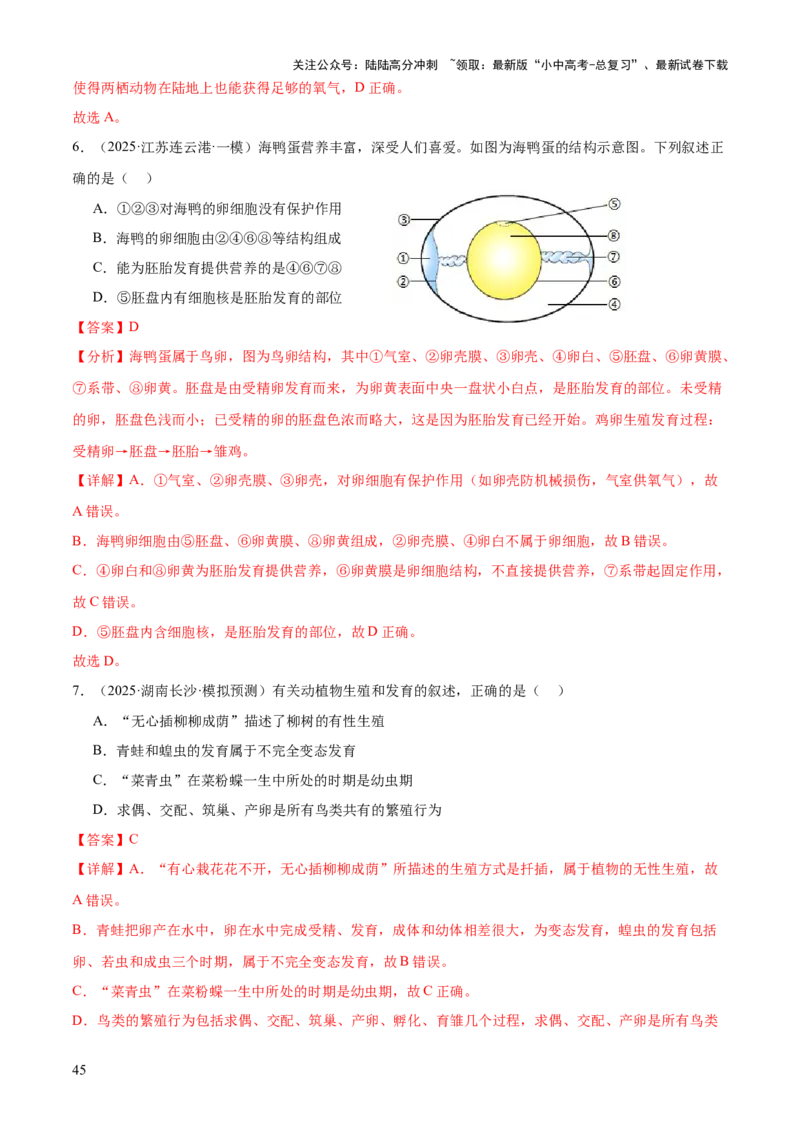 专题06生物的生殖发育、遗传和进化（3大答题模板）（解析版）_02中考总复习（2026版更新中）_08-生物-中考总复习_2025中考复习资料_2025年中考生物答题方法模板