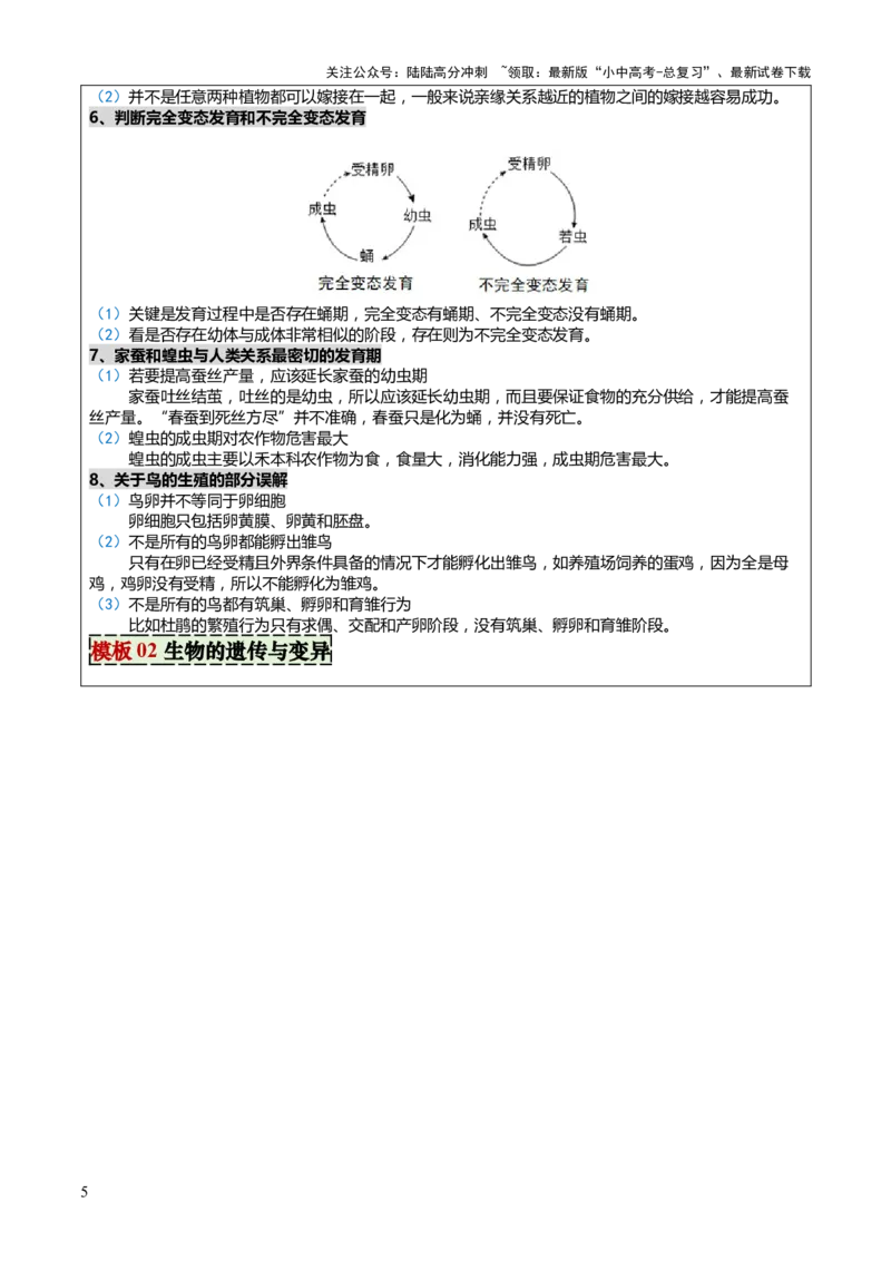 专题06生物的生殖发育、遗传和进化（3大答题模板）（解析版）_02中考总复习（2026版更新中）_08-生物-中考总复习_2025中考复习资料_2025年中考生物答题方法模板
