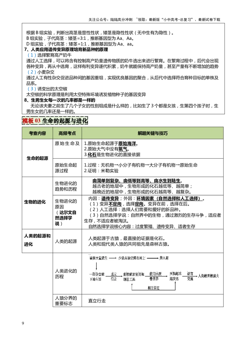 专题06生物的生殖发育、遗传和进化（3大答题模板）（解析版）_02中考总复习（2026版更新中）_08-生物-中考总复习_2025中考复习资料_2025年中考生物答题方法模板