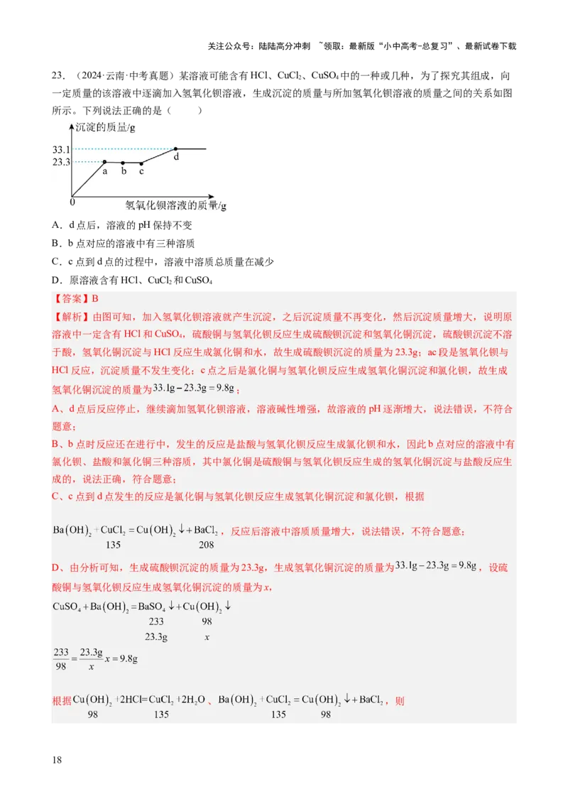 专题19坐标图像题（解析版）_02中考总复习（2026版更新中）_05-化学-中考总复习_2026年中考复习（更新中）_好题汇编三年（2023-2025）中考化学真题分类汇编（全国通用）