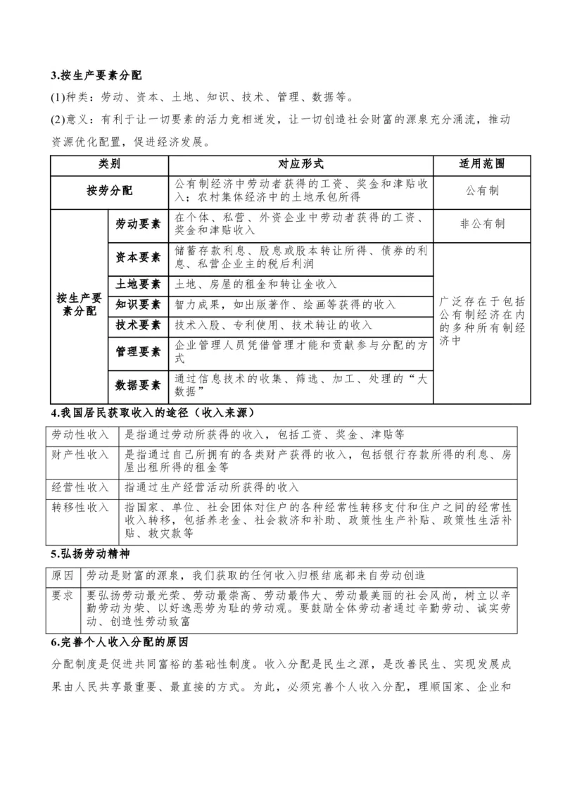 专题11制度篇&mdash;&mdash;基本经济制度（讲义）（原卷版）_8.2025政治总复习_2024年新高考资料_2.2024二轮复习