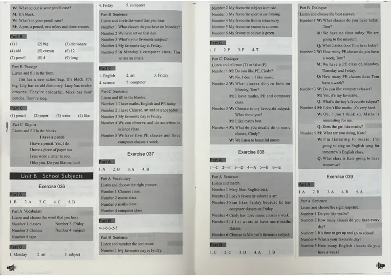 3英语~听霸答案-新_26春四年级上下册人教版_四上英语合集人教版PEP英语四年级上册新教材（教学视频+课件+动画+音频+练习+教案）_17练习资料_小学英语（预习复习资料大礼包）