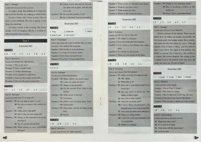 3英语~听霸答案-新_26春四年级上下册人教版_四上英语合集人教版PEP英语四年级上册新教材（教学视频+课件+动画+音频+练习+教案）_17练习资料_小学英语（预习复习资料大礼包）