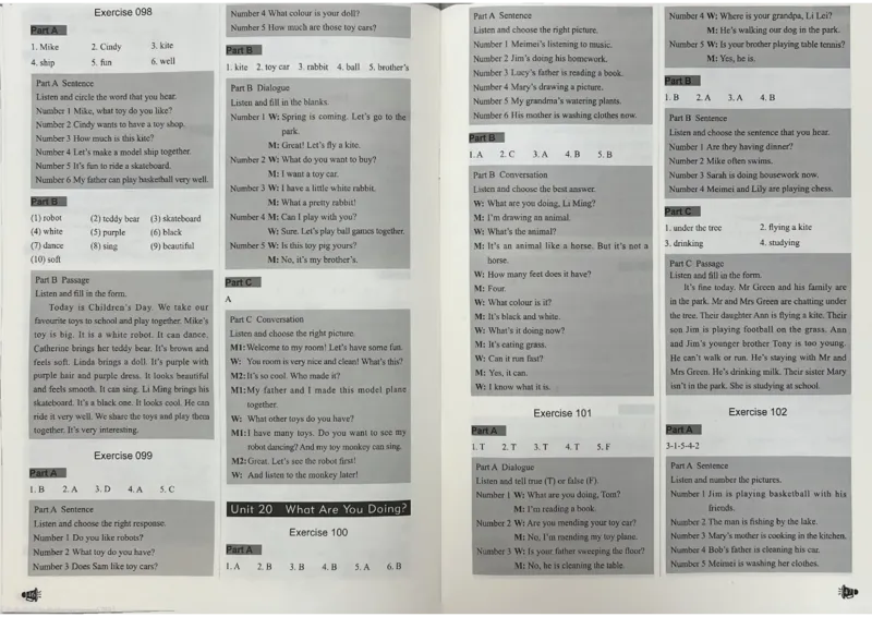 3英语~听霸答案-新_26春四年级上下册人教版_四上英语合集人教版PEP英语四年级上册新教材（教学视频+课件+动画+音频+练习+教案）_17练习资料_小学英语（预习复习资料大礼包）