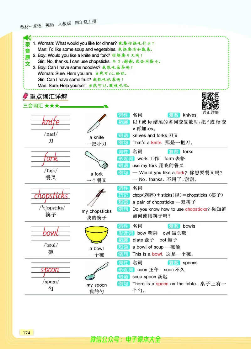 英语4A_26春四年级上下册人教版_四上英语合集人教版PEP英语四年级上册新教材（教学视频+课件+动画+音频+练习+教案）_17练习资料_小学英语（预习复习资料大礼包）_《教材一点通》