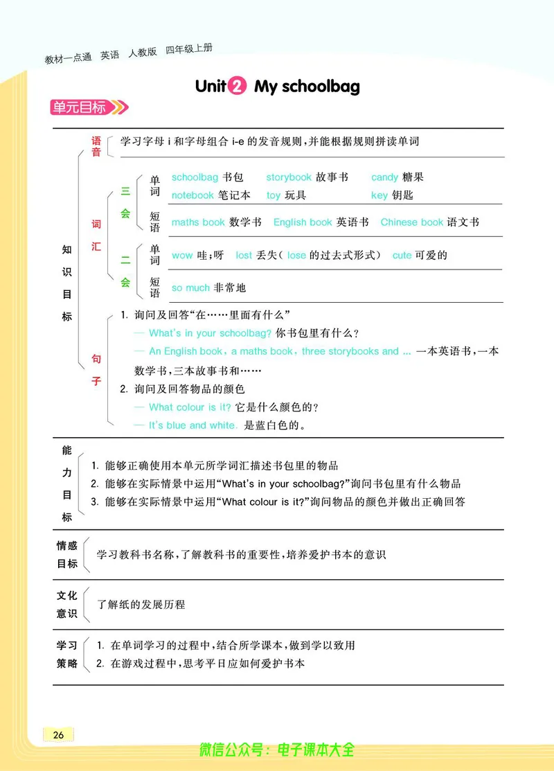 英语4A_26春四年级上下册人教版_四上英语合集人教版PEP英语四年级上册新教材（教学视频+课件+动画+音频+练习+教案）_17练习资料_小学英语（预习复习资料大礼包）_《教材一点通》
