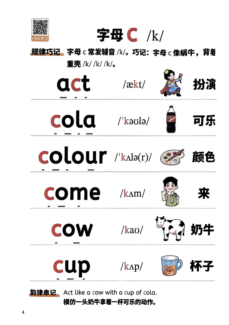 斗半匠-自然拼读记单词一本通_26春四年级上下册人教版_四上英语合集人教版PEP英语四年级上册新教材（教学视频+课件+动画+音频+练习+教案）_17练习资料_《小学英语一本通》